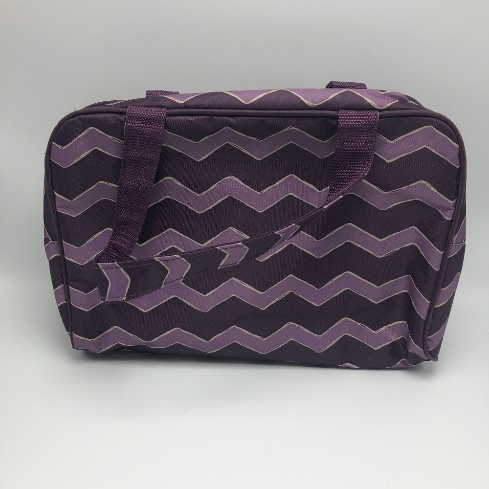 Thirty One Cosmetic Bag Purple Chevron